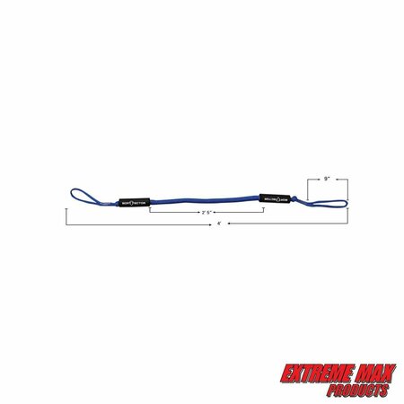 Extreme Max Extreme Max 3006.2568 BoatTector Bungee Dock Line Value 2-Pack - 4', Blue 3006.2568